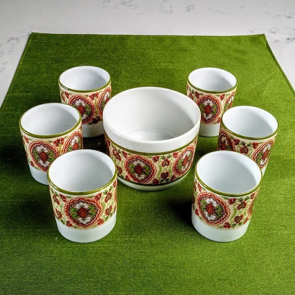 Vintage Bavarian Porcelain Coffee Cups Sugar Bowl